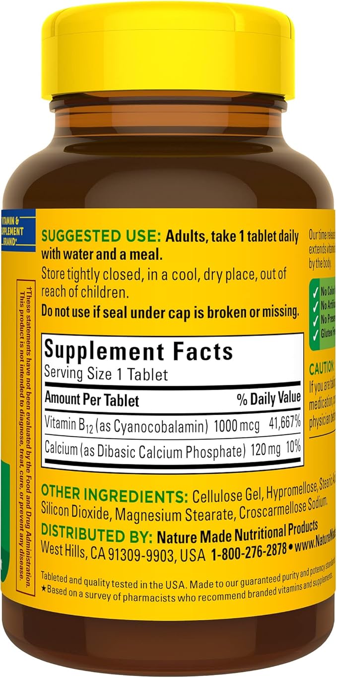 Nature Made Vitamin B12 1000 mcg, 160 Time 160 Day