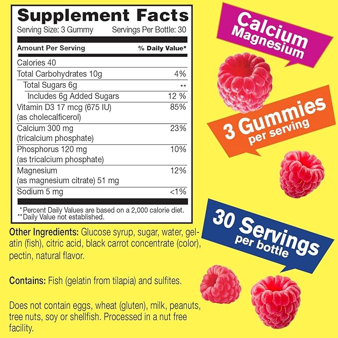Calcium Magnesium with Vitamin D3 Gummies 90 Count