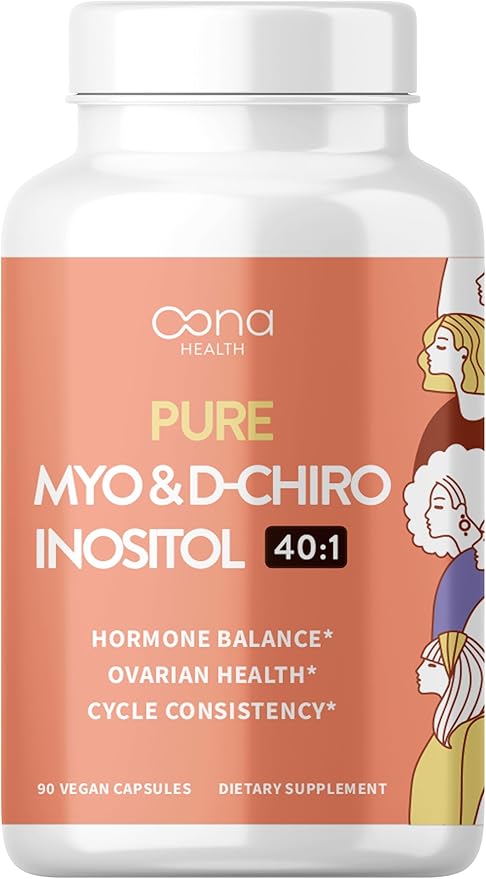 Vegan Myo-Inositol & D-Chiro Inositol Supplement for Women - PCOS Relief, Hormonal Balance, Ovarian Support, Ovulation Support Supplement - Ideal Ratio 40:1-90 Cap - Fertility Supplements for Women