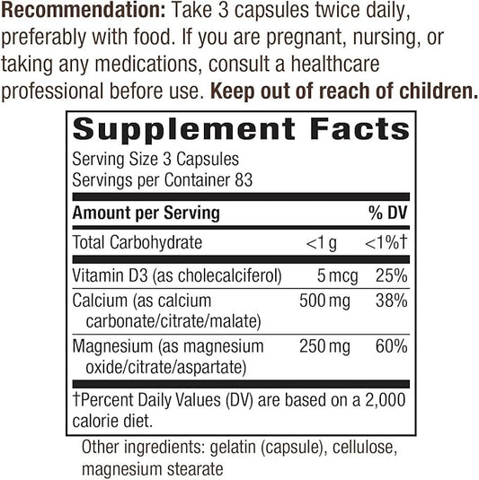 Nature’s Way Calcium-Magnesium-Vitamin D3 250 Capsules