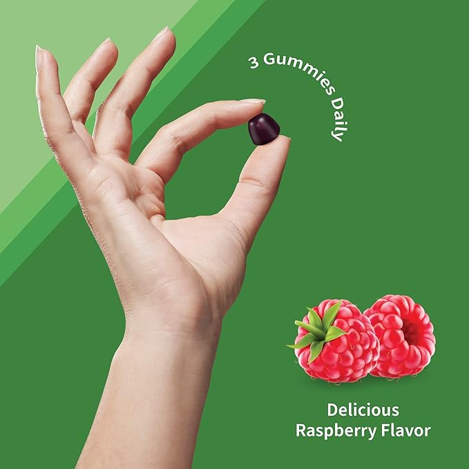 Calcium Magnesium Gummies with D3 & K2, Supports 60 Raspberry 30 Day