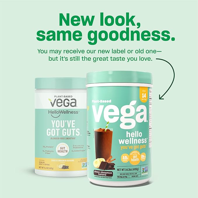 Vega Hello Wellness You’ve Got Guts 5g Prebiotic 0g Added 14.3 oz