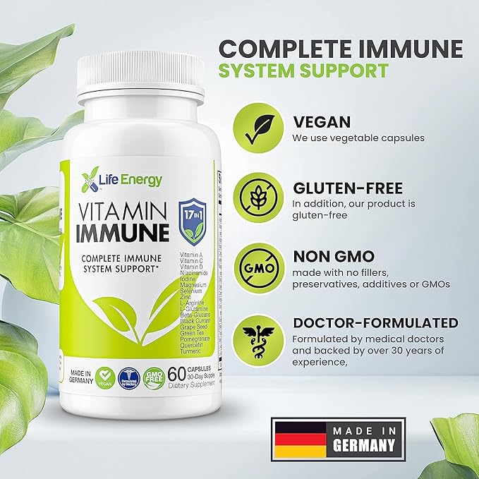 17 in 1 Immune Support Supplement | Immune Boost with Vitamin C, Vitamin D, Vitamin A, Zinc, Quercetin, Turmeric, Green Tea, Selenium | Daily Immunity Support Supplement for Adults - 60 Count (2)