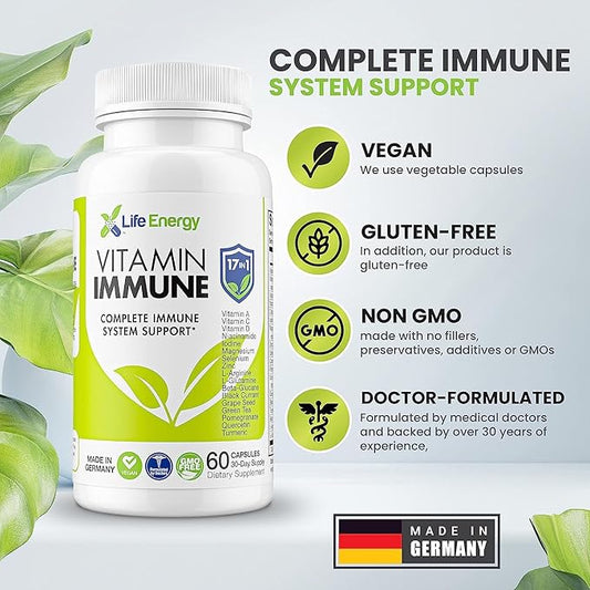 17 in 1 Immune Support Supplement | Immune Boost with Vitamin C, Vitamin D, Vitamin A, Zinc, Quercetin, Turmeric, Green Tea, Selenium | Daily Immunity Support Supplement for Adults - 60 Count (2)