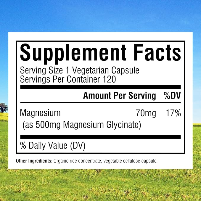 Innate Vitality Magnesium Glycinate 500mg 70mg Elemental 240 Vegan