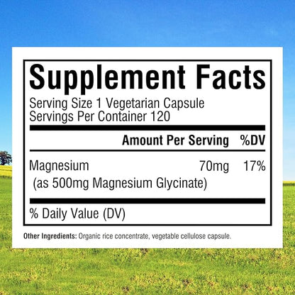 Innate Vitality Magnesium Glycinate 500mg 70mg Elemental 240 Vegan