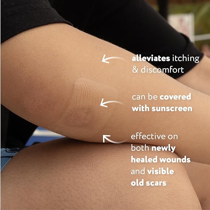 ScarAway Advanced Clear Silicone Scar Sheets, (1.5" x 3") Scar 10 Clear