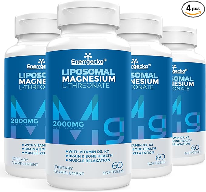 Liposomal Magnesium L-Threonate Softgels 2000mg D3 & K2 - 60 Softgels 4)