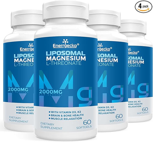 Liposomal Magnesium L-Threonate Softgels 2000mg D3 & K2 - 60 Softgels 4)
