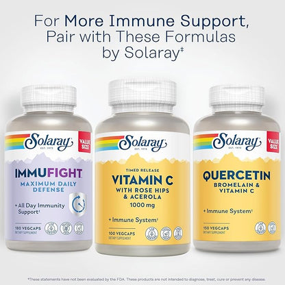 SOLARAY Vitamin C 1000mg 60 Day 100 Servings, 100 VegCaps