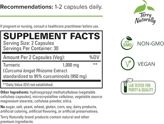 Terry Naturally Turmeric 50X 60 Capsules 30 Servings