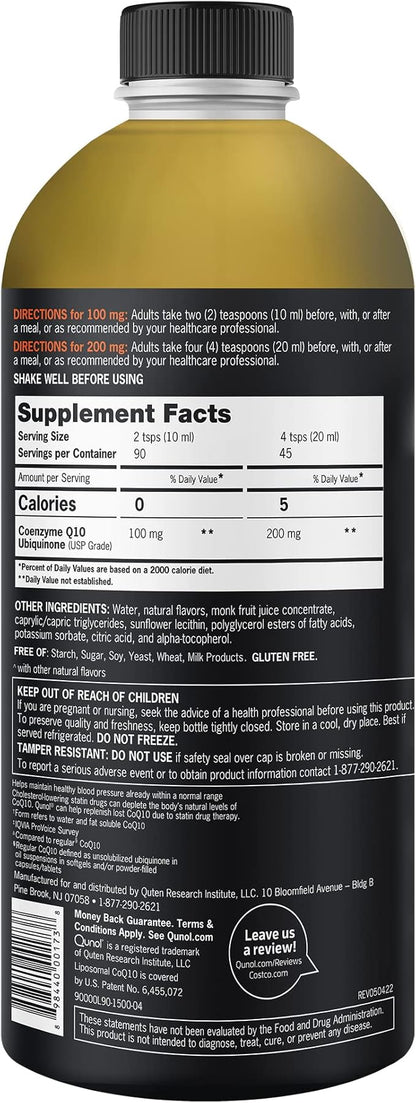 Qunol CoQ10 Liquid Supplement 100mg, Superior Q10, Antioxidant 90 Servings, 30.4 oz