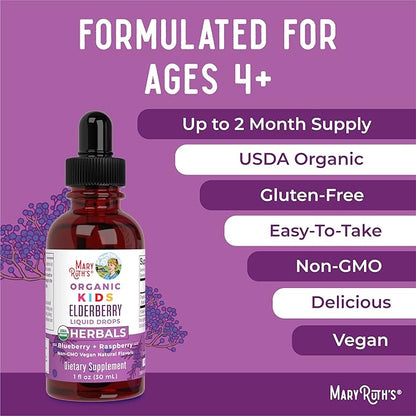 MaryRuth Organics Cocomelon Kids Elderberry Syrup, 4-13 Years, 1 Fl