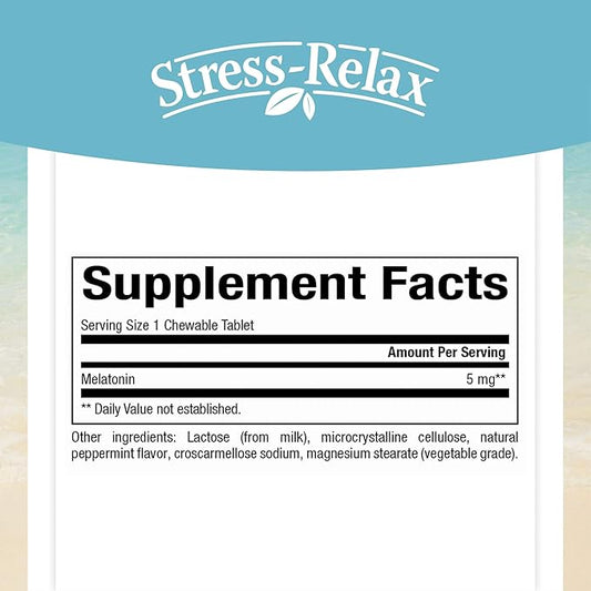 Stress-Relax Melatonin 5 mg by Natural 180 chewable (180 servings),
