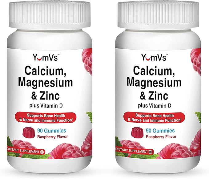 YUM-V'S Calcium, Magnesium, Zinc and Vitamin (90 Count) D3 +