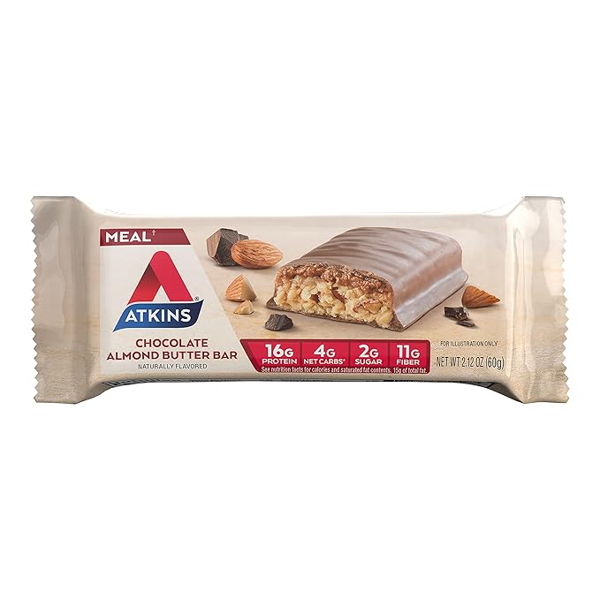 Atkins Chocolate Almond Butter Protein Meal 5 Count 15g Protein