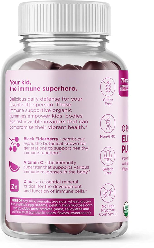 Hyland's Kids Organic Elderberry Plus Gummies, 48 Vegan 2)