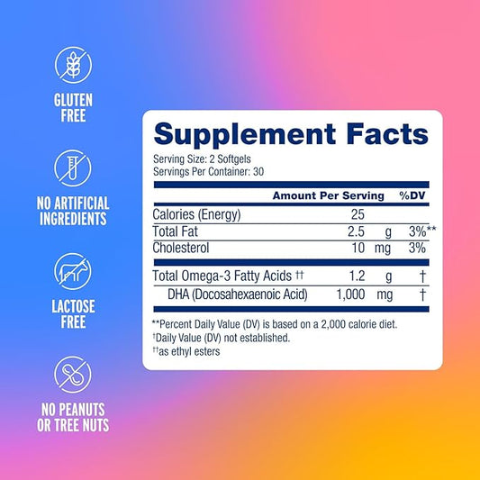 Oceanblue Essentials Brain Fuel – 60ct Omega-3 DHA 1 Month