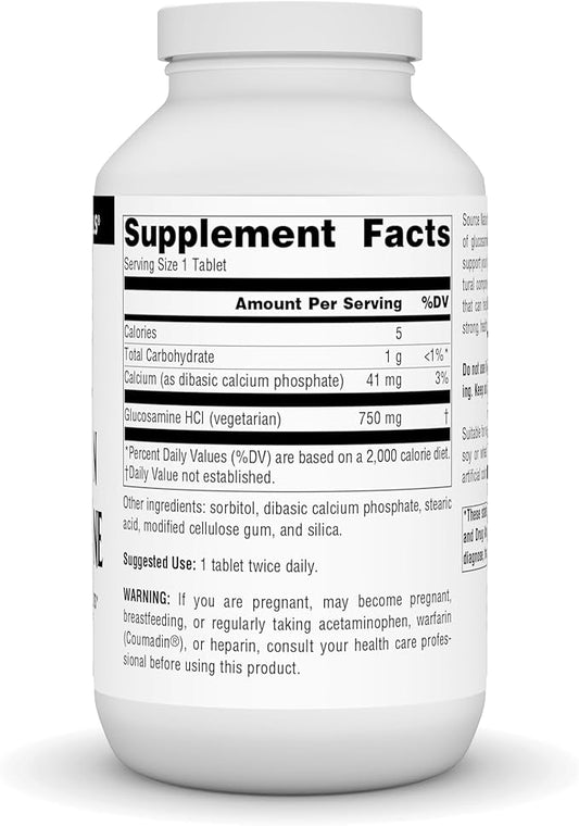 Source Naturals Vegetarian Glucosamine, Promotes Healthy 750 mg 240 Count