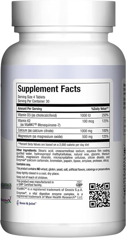 Calcium with Vitamin D3, K2 and Magnesium 120 Tablets