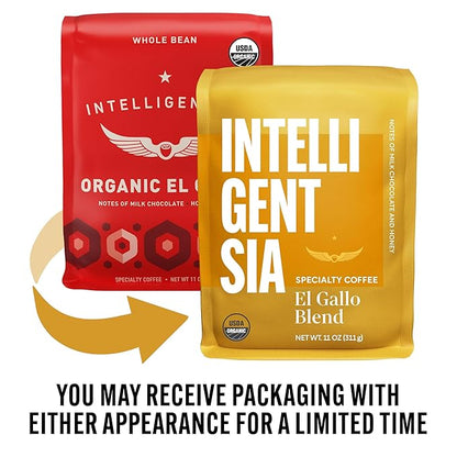 Intelligentsia Coffee, Light Roast Whole Bean Coffee - Organic El Gallo 11 Ounce Bag with Flavor Notes of Milk Chocolate, Honey and Cola