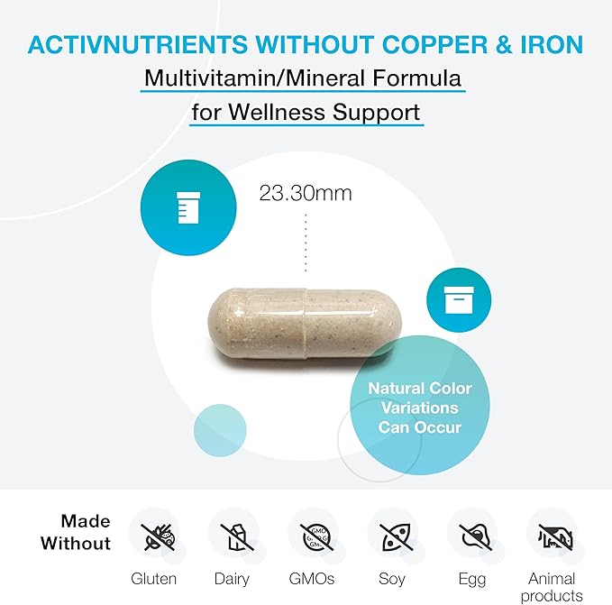 XYMOGEN ActivNutrients without Copper & Iron B12, Zinc (120 Capsules)