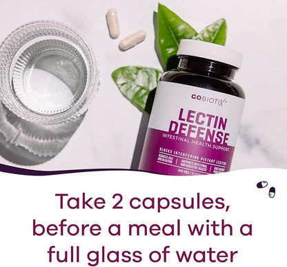 GOBIOTIX Lectin Defense - Lectin Blocker Supplement with MSM and Digestive Enzymes - Aids in Intestinal Health for Women and Men - Non-GMO + Gluten Free - 60 Capsules (2)