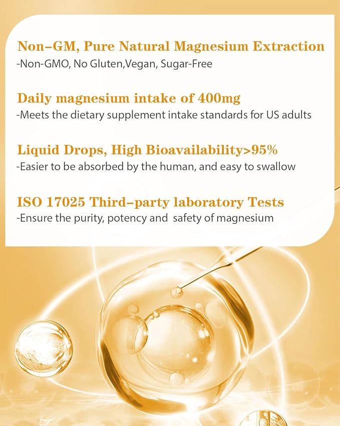Liquid Magnesium Glycinate 400mg Magnesium (2 Fl Oz/1PCS)