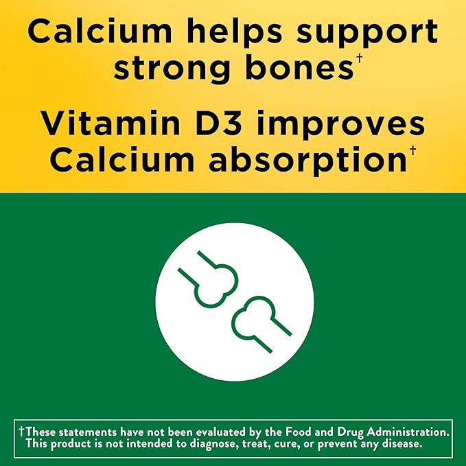 Nature Made Calcium Gummies 500 mg D3, Dietary 80 Gummies, 40 Day