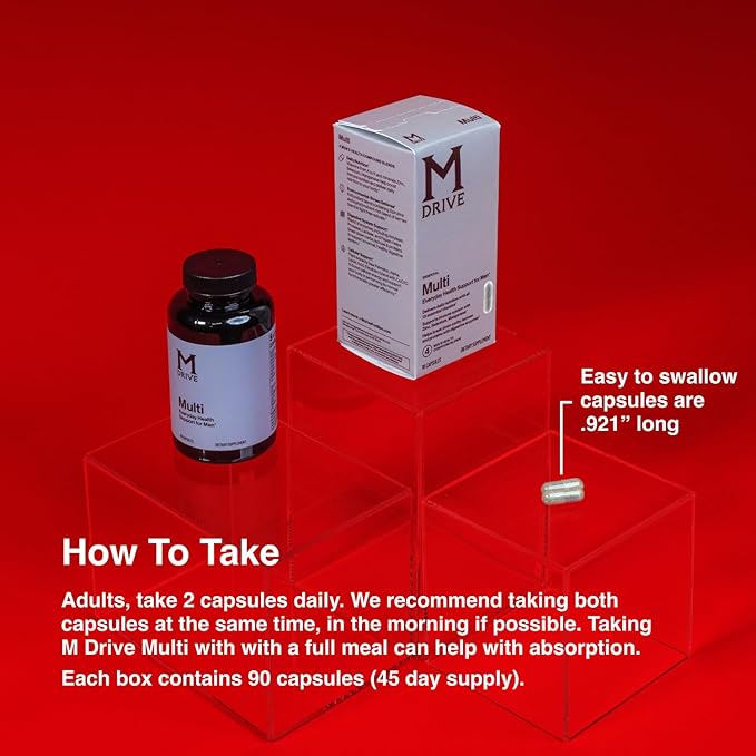 Mdrive Multivitamin for Men, Daily Multivitamin CoQ10 for K2, 90 90 Capsules