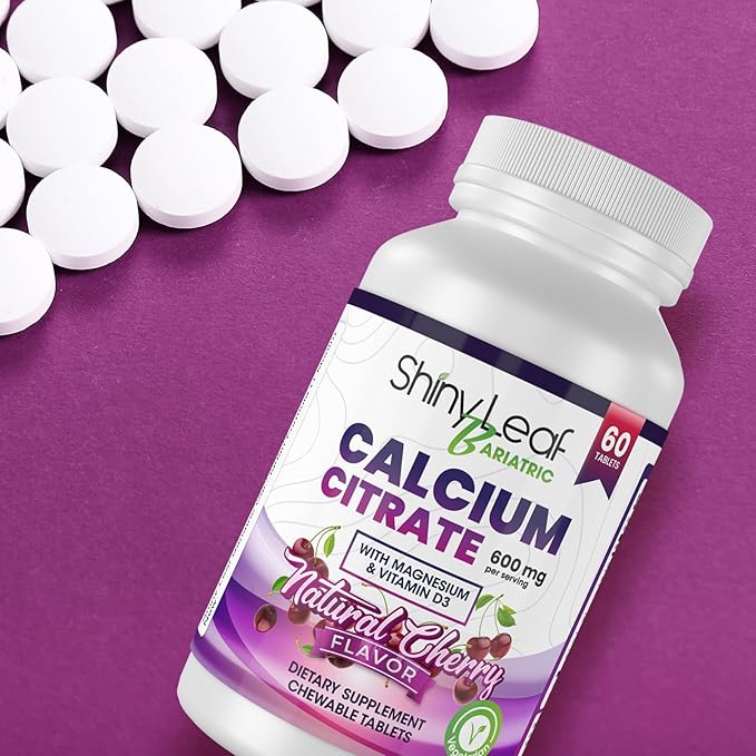 Shiny Leaf Bariatric Calcium Citrate 600 60 Ct D3, Natural (4 Months)
