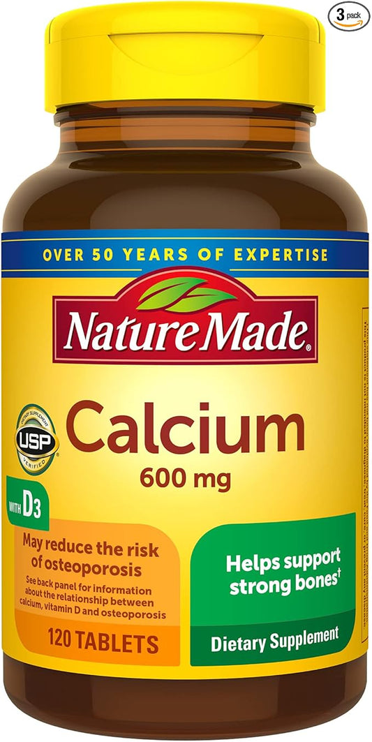 Nature Made Calcium 600 mg D3, Dietary 120 Tablets 3)
