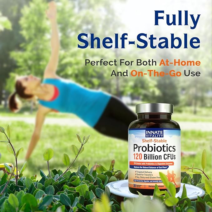 Innate Vitality Probiotics 120 Billion CFUs 34 Strains 30 Vegan
