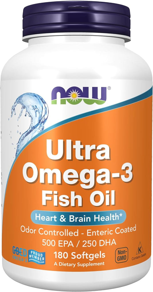 NOW Supplements, Ultra Omega-3 Molecularly Distilled 180 Softgels