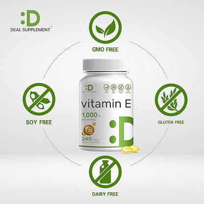 DEAL SUPPLEMENT Vitamin E Supplements, 1,000 240 Softgels