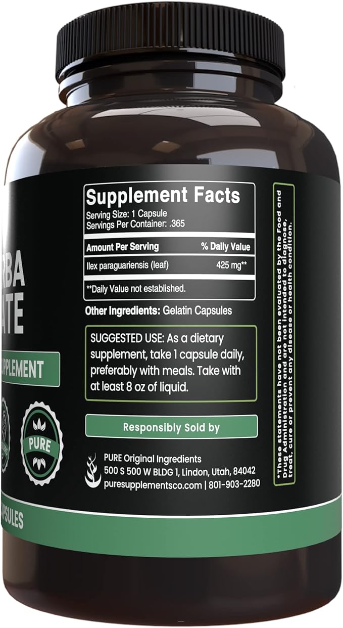 PURE ORIGINAL INGREDIENTS Yerba Mate (365