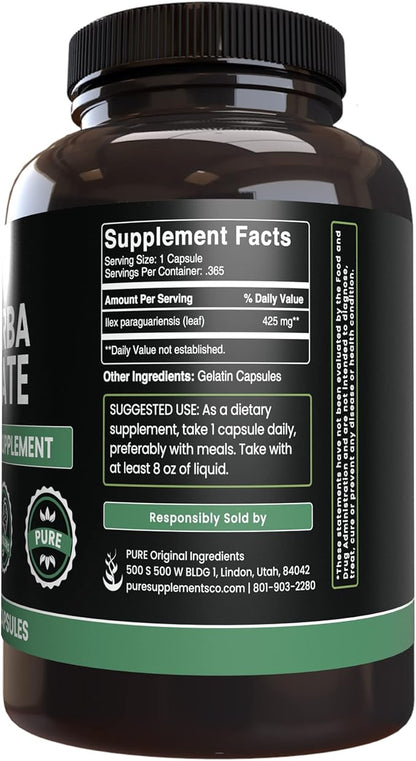 PURE ORIGINAL INGREDIENTS Yerba Mate (365