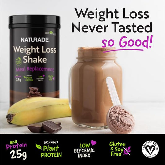Naturade Plant-Based Weight Loss Shake, 25g 6g Dietary 18 Servings