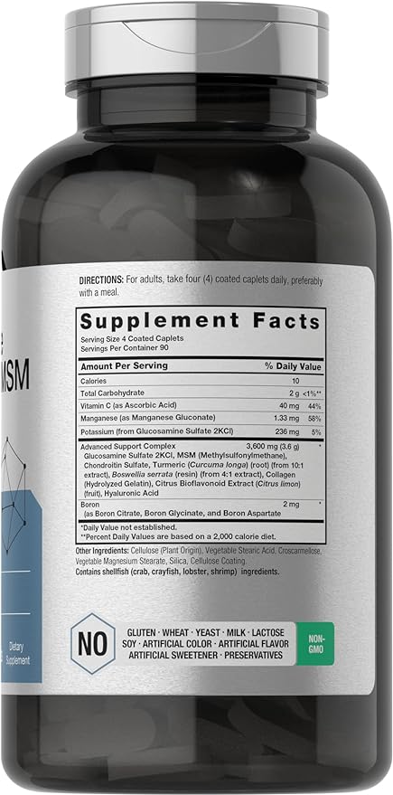 Horbäach Glucosamine Chondroitin MSM 3600 mg 360 Caplets