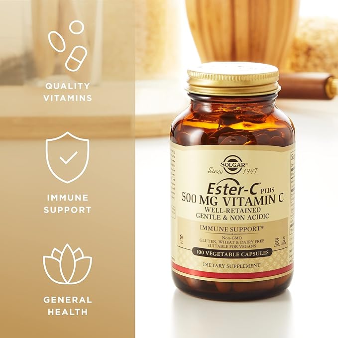 SOLGAR Ester-C Plus 500 mg Vitamin 100 Vegetable 2 - 200 Total