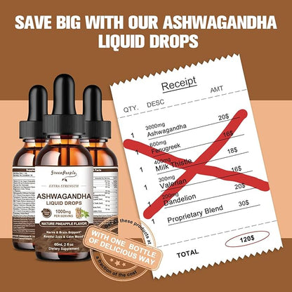 Ashwagandha Liquid Supplement Extra Strength w/L 2 Oz