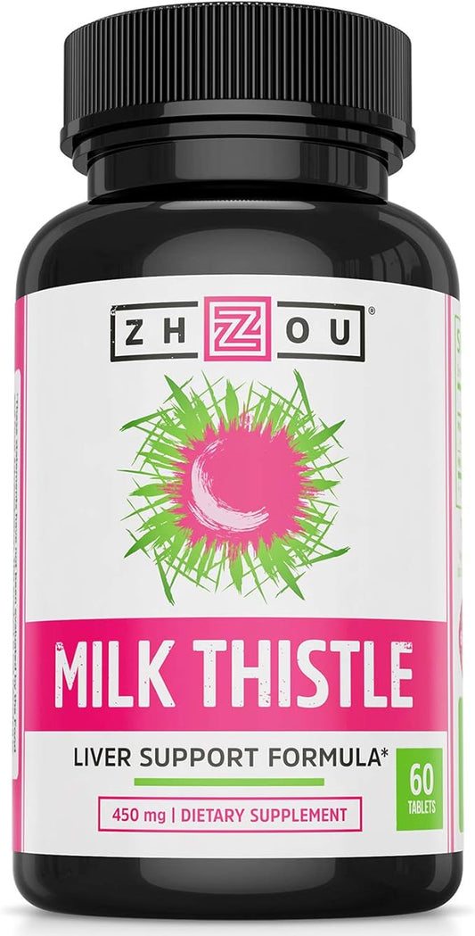 Zhou Milk Thistle Standardized Silymarin Extract 60 Tablets