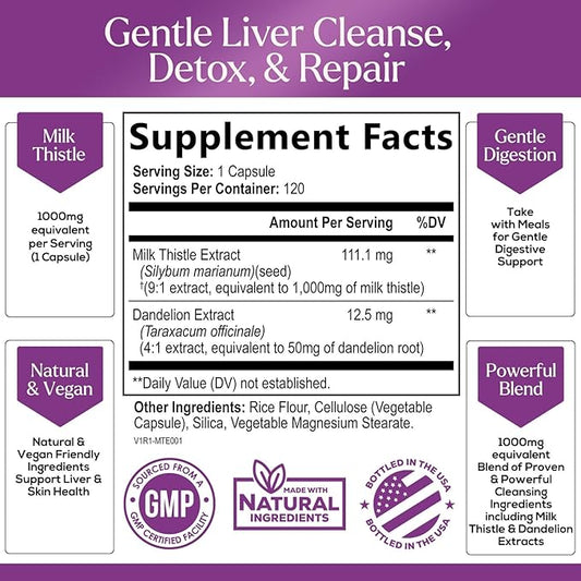Nature's Milk Thistle 1000mg 120 Capsules