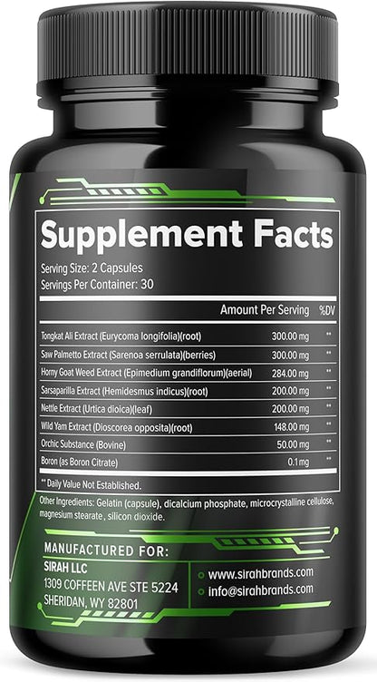 Testosterone Booster for Men - Male Enhancing Supplement - Test Booster for Endurance, Drive, Stamina, Strength, Size, Libido & Lean Muscle Growth - Supports Healthy Blood Circulation - 120 Pills