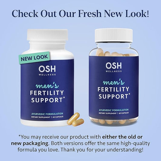 Ayurvedic Men's Fertility Support - Optimal Sperm Health, Quality, Volume, & Motility - Male Fertility Supplements with Ashwagandha, Mucuna, Maca, Shatavari, CoQ10 & Zinc Vegan 60 Count - OSH Wellness