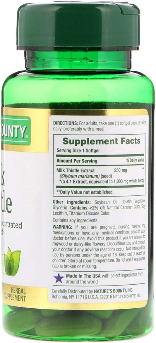 Nature's Bounty Milk Thistle 1000mg Herbal 50 CT
