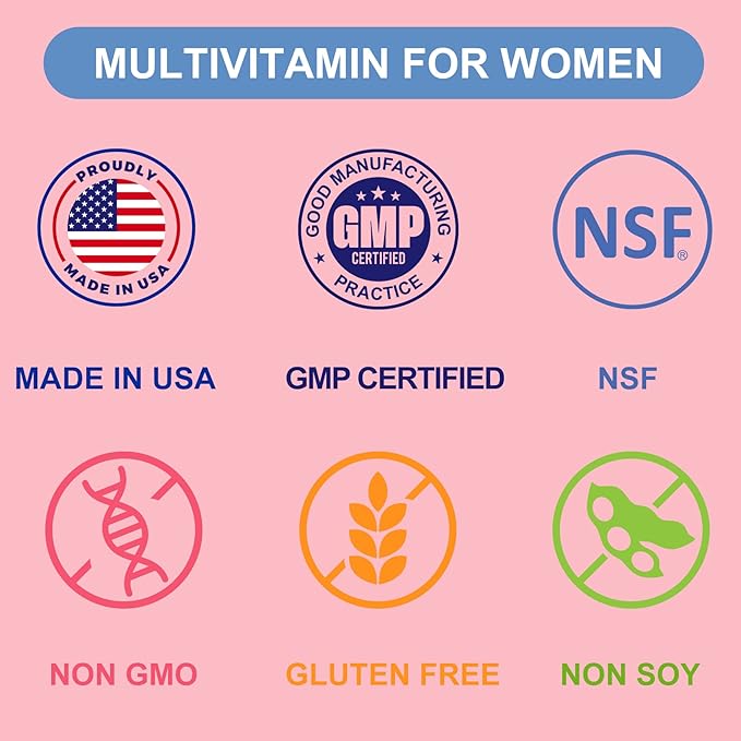Dr.Healdy Multivitamin Gummies for Women, with 200mg Collagen, Support Your Skin, Nail and Hair Beauty, Folate and Biotin, Support Immune Health, 60 Count