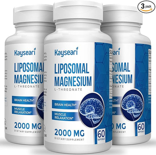 Liposomal Magnesium L-Threonate 2000mg-High Absorption-Magnesium Threonate D3 & K2 for 60 Count 3)