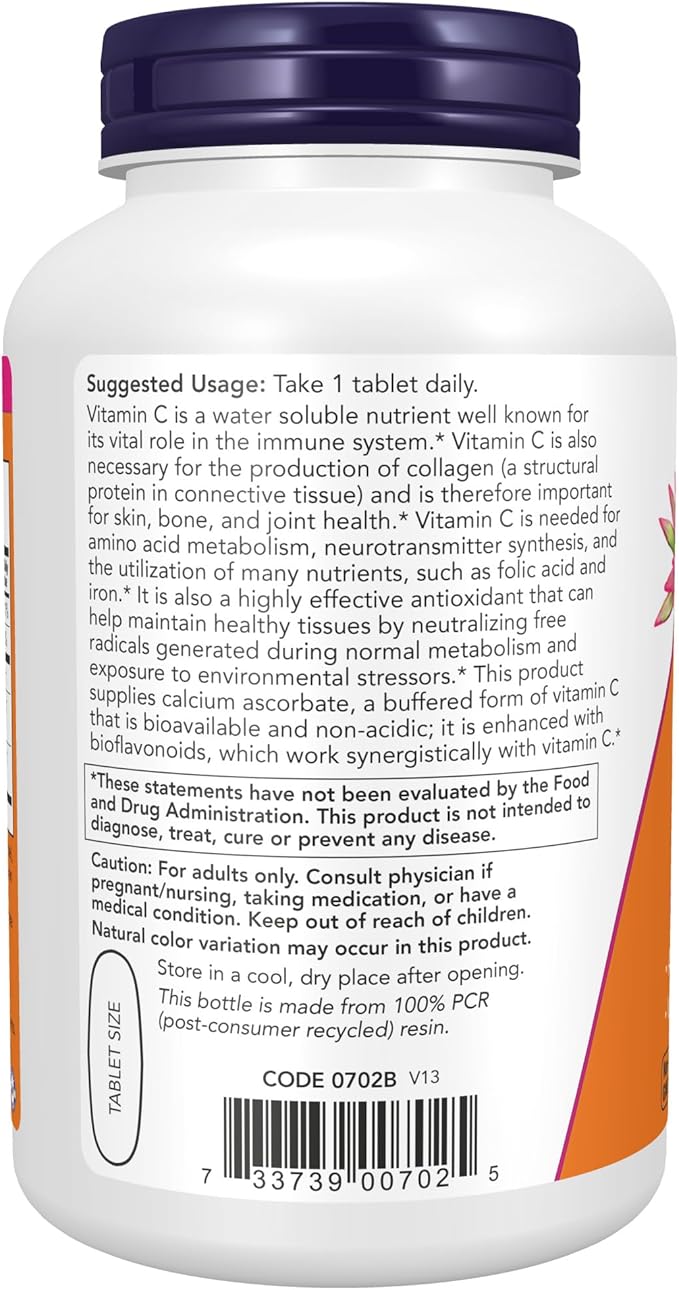 NOW Supplements, Vitamin C-1000 Complex 250 mg 180 Tablets