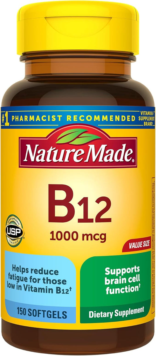 Nature Made Vitamin B12 1000 mcg, 150 Softgels, 150 Day